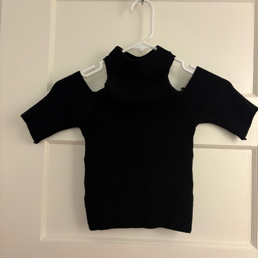 Black Cold Shoulder Top